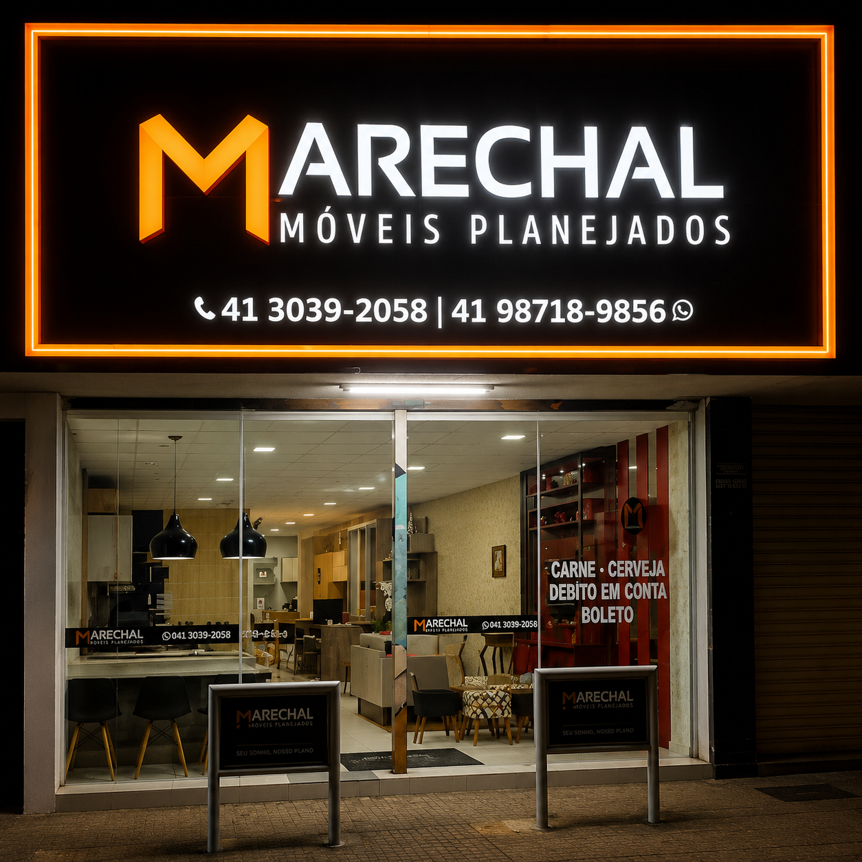 Fachada da loja Marechal Móveis Planejados em Curitiba